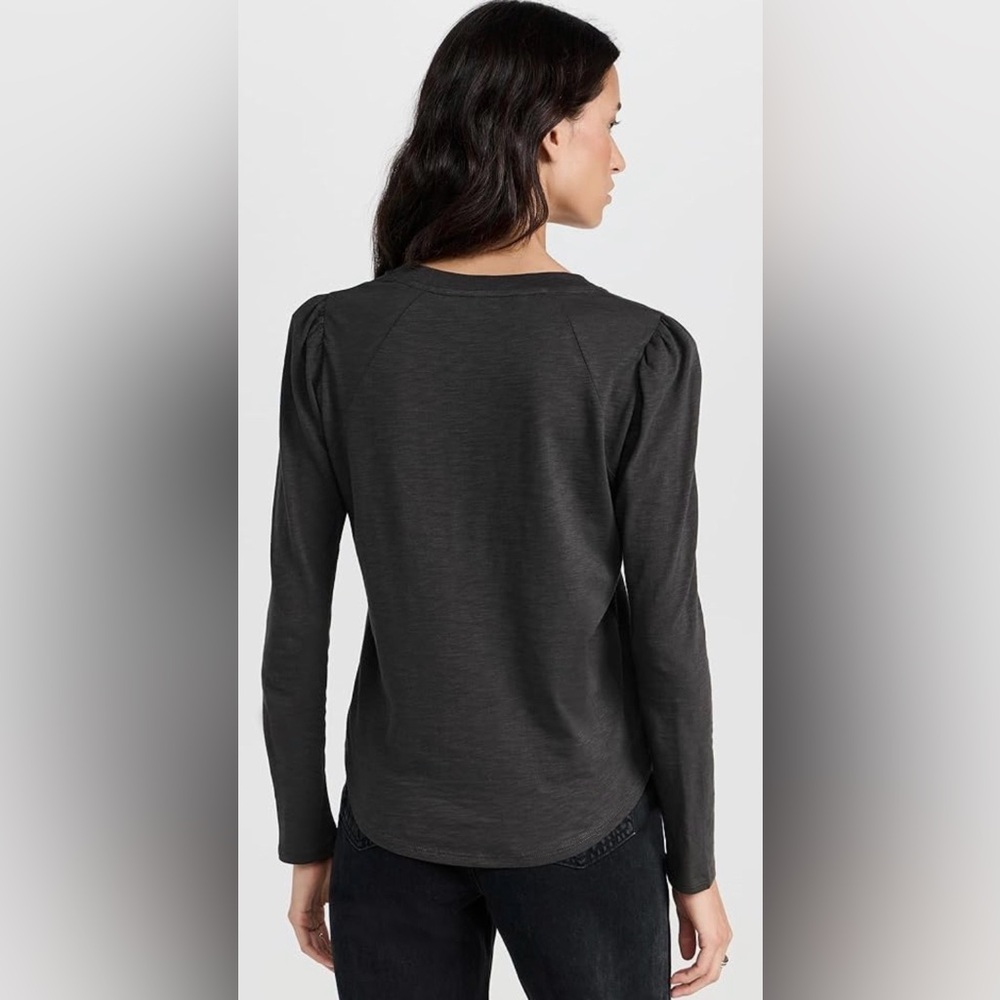 VERONICA BEARD Gray Charcoal Mason Baseball Tee - Size Medium - Picture 2 of 16